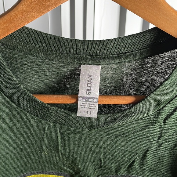 Gildan t-shirt Forest Green printed front and back - size L - Picture 2 of 3